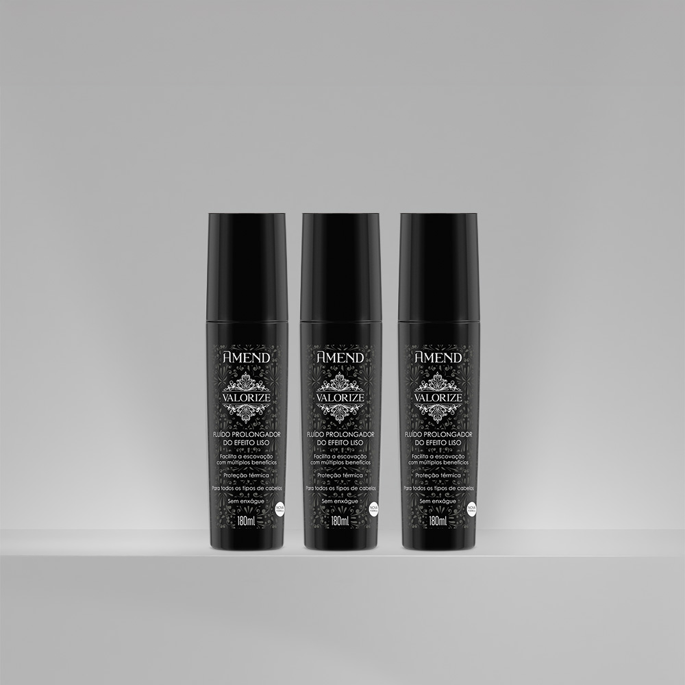 Kit Fluído Amend Valorize Prolongador do Efeito Liso 180ml | 3 produtos